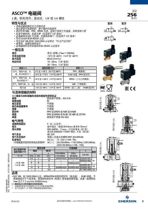 asco 256系列电磁阀  技术手册