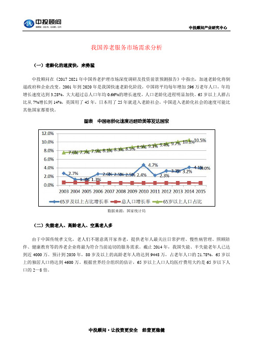 我国养老服务市场需求分析