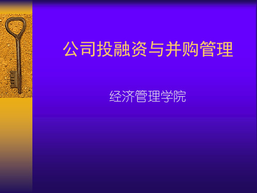 MBA课件公司投融资与并购管理第1讲公司的投资决策概述(38p)
