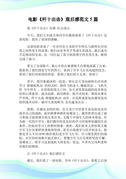 电影《歼十出击》观后感范文5篇.doc