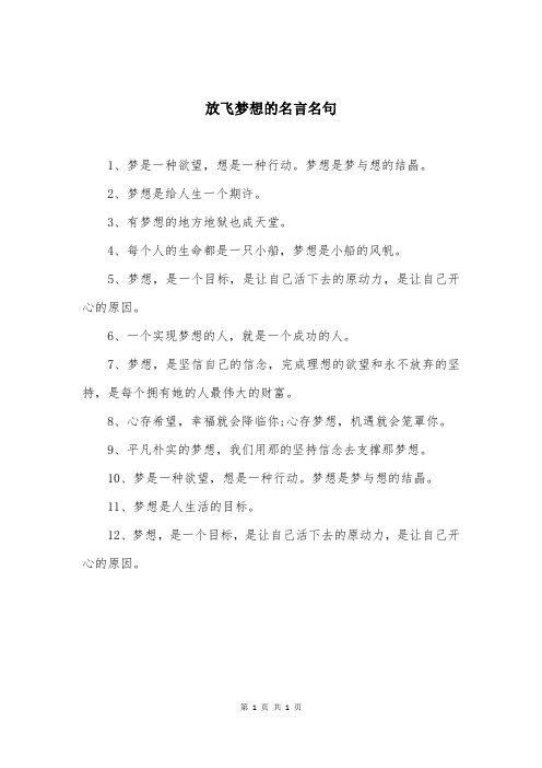 放飞梦想的名言名句