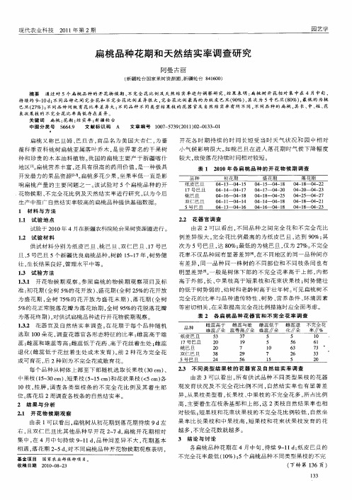 扁桃品种花期和天然结实率调查研究