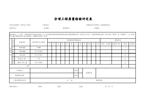 碎石桩(砂桩)分项工程质量检验评定表