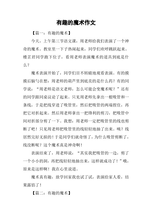 有趣的魔术作文