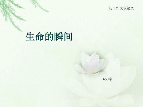 初二作文议论文《生命的瞬间》450字(总7页PPT)