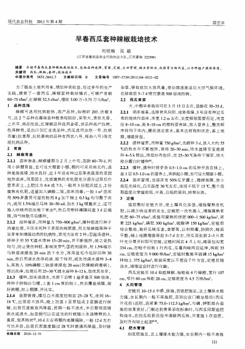 早春西瓜套种辣椒栽培技术