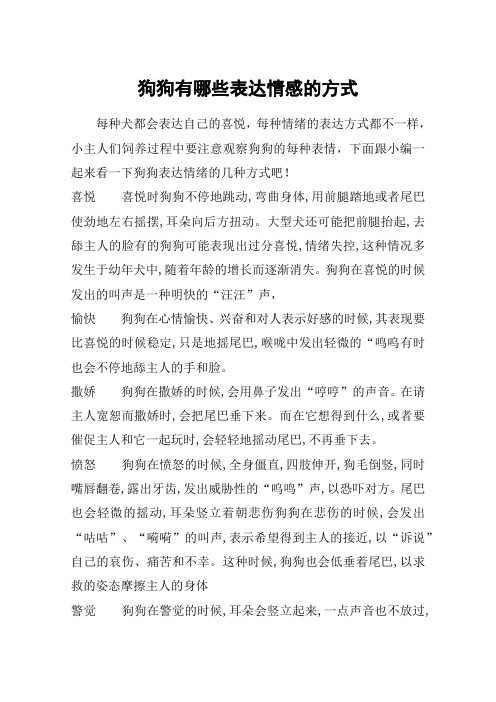 狗狗有哪些表达情感的方式