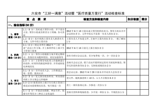 三好一满意检查标准