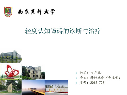 轻度认知障碍的诊断与治疗进展ppt课件