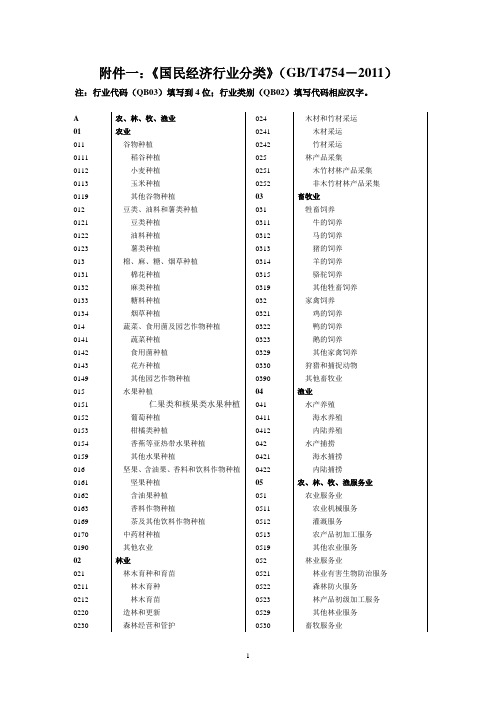 国民经济行业分类(GB-T4754-2011)