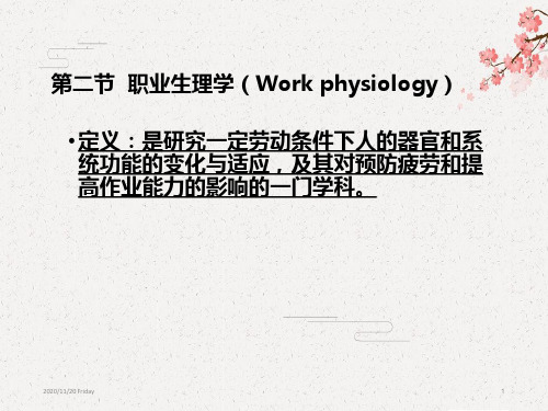 【职业卫生】职业生理学