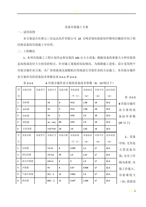 设备吊装方案41312