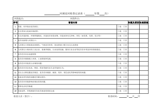 河湖长巡河检查记录表
