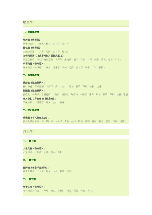 (完整版)方剂学趣味方歌速记口诀