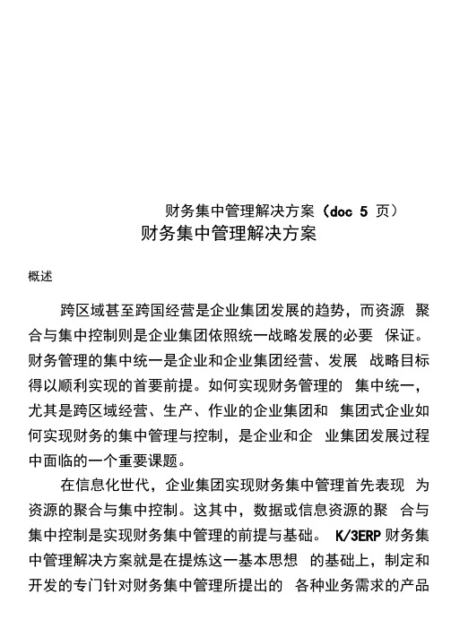 财务集中管理解决方案(doc5页)