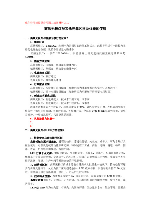 高频无极灯与其他光源区别
