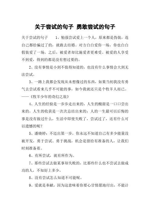 关于尝试的句子 勇敢尝试的句子