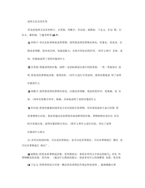 各种说明方法及其作用