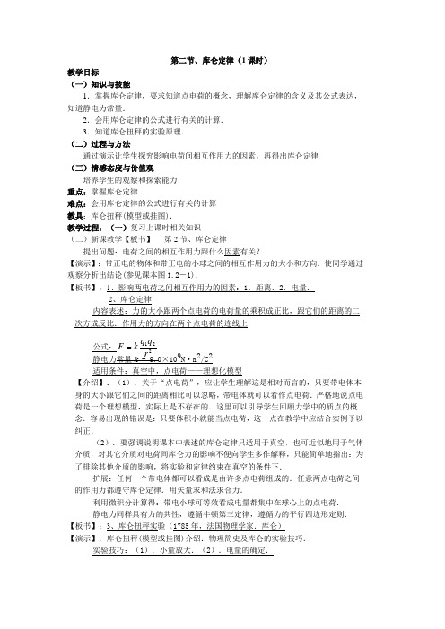 第二节、库仑定律(1课时) - 钟祥市旧口高中校园网