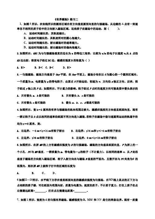 《有界磁场》练习二