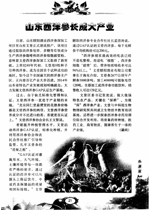 山东西洋参长成大产业