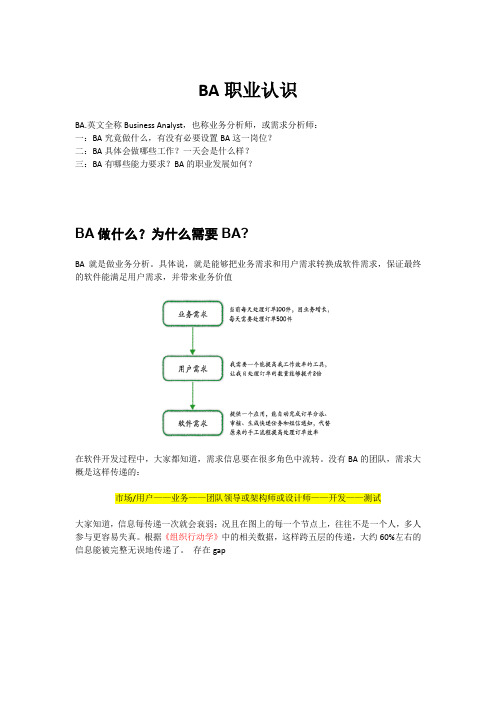 BA职业认识