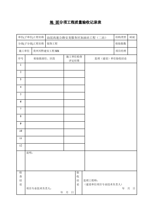 全部质量验收记录表