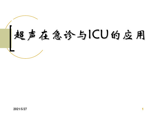 医学交流课件：超声在急诊与ICU的应用