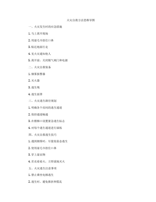 火灾自救方法思维导图