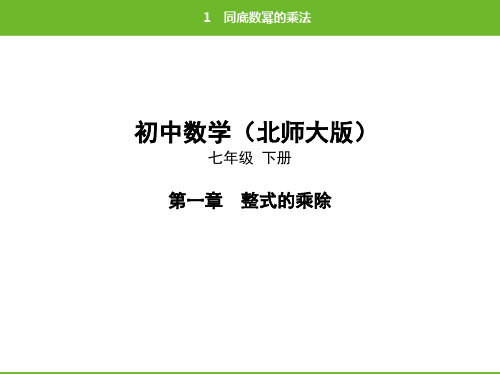 北师大版数学七年级下册第一章1同底数幂的乘法(共33张PPT)