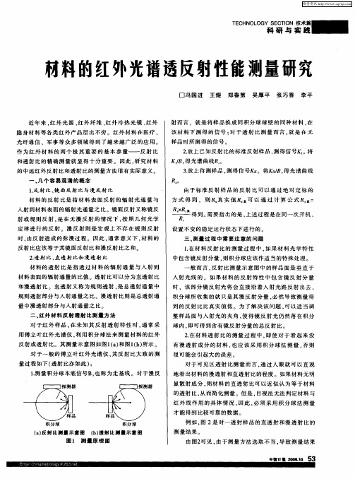材料的红外光谱透反射性能测量研究