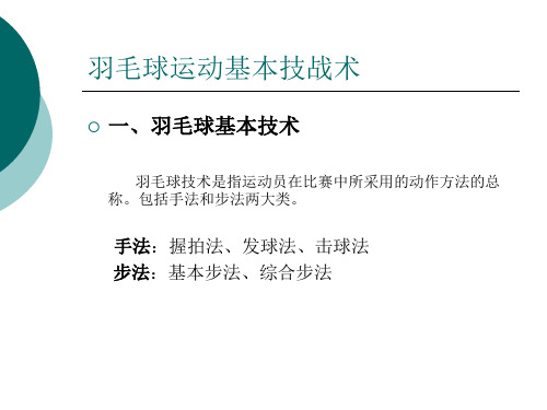 羽毛球运动基本技战术