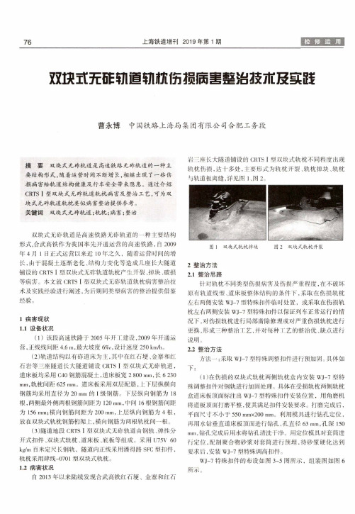 双块式无砟轨道轨枕伤损病害整治技术及实践