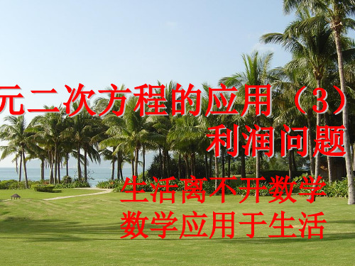 一元二次方程应用—利润问题