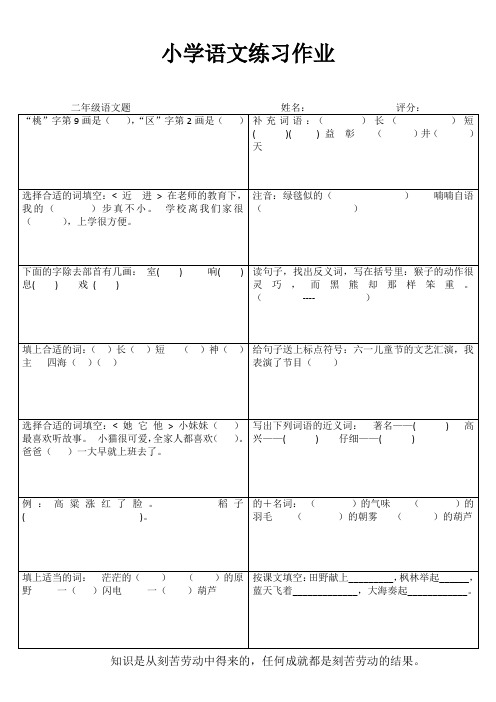 小学二年级语文精题选做VIII (83)