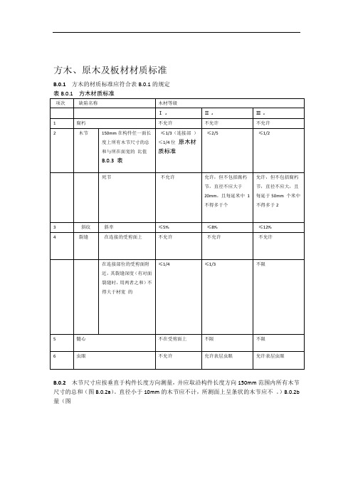 木结构工程方木原木及板材材质标准
