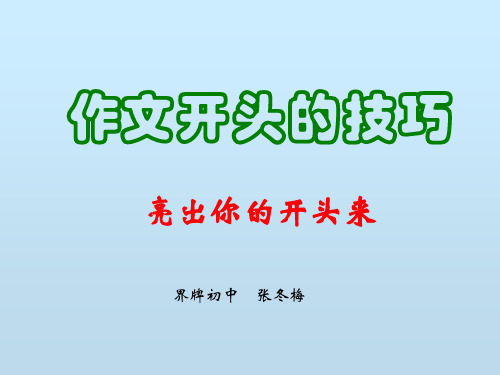 作文开头的技巧 ppt课件