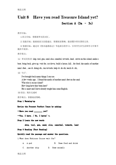 最新人教版八年级英语下册：Unit-8-Have-you-read-Treasure-Island-yet？Section-A-(3a-–-3c)教案