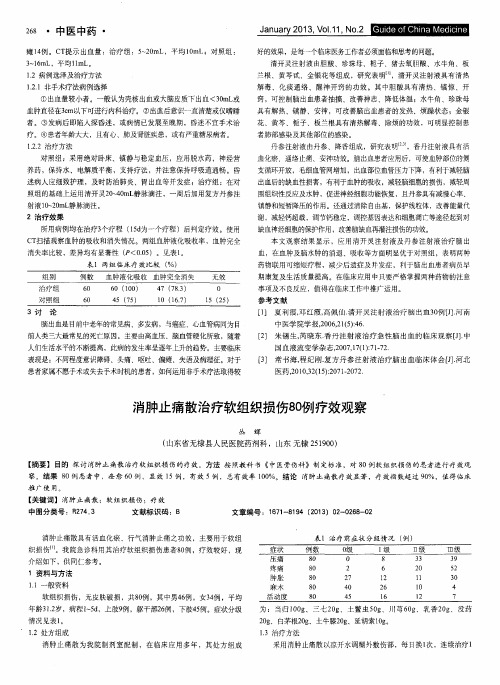 消肿止痛散治疗软组织损伤80例疗效观察