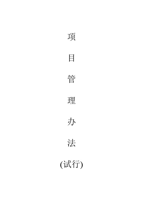 《项目管理办法》(试行)定稿