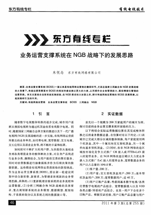 业务运营支撑系统在NGB战略下的发展思路