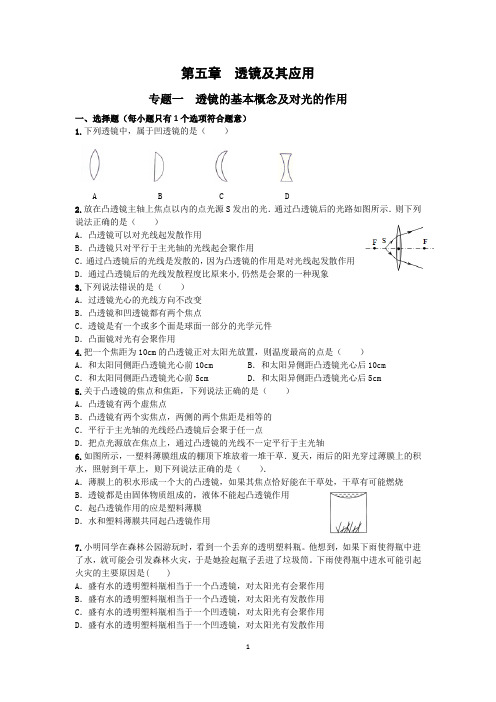 第五章  透镜及其应用专题及答案