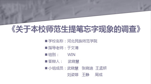 提笔忘字中期汇报