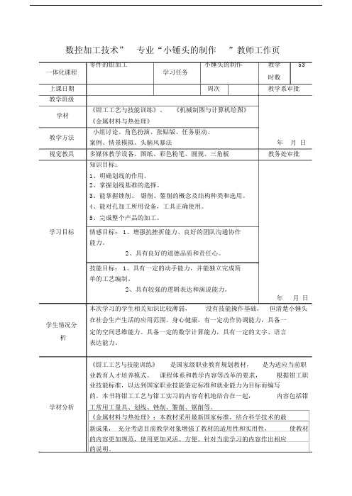 小锤头制作的教师工作页.doc