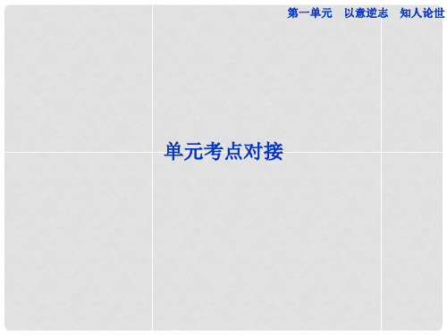 高中语文 第一单元单元考点对接精品课件 新人教版选修