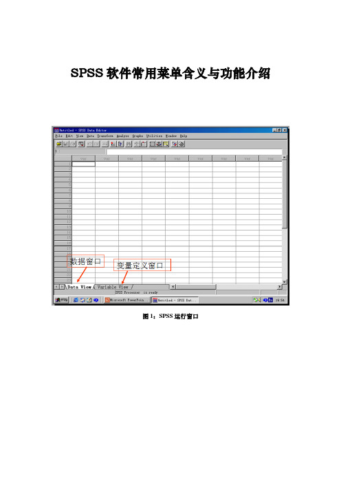 Spss软件常用菜单含义与功能介绍