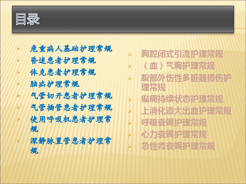 危重病人护理常规PPT课件