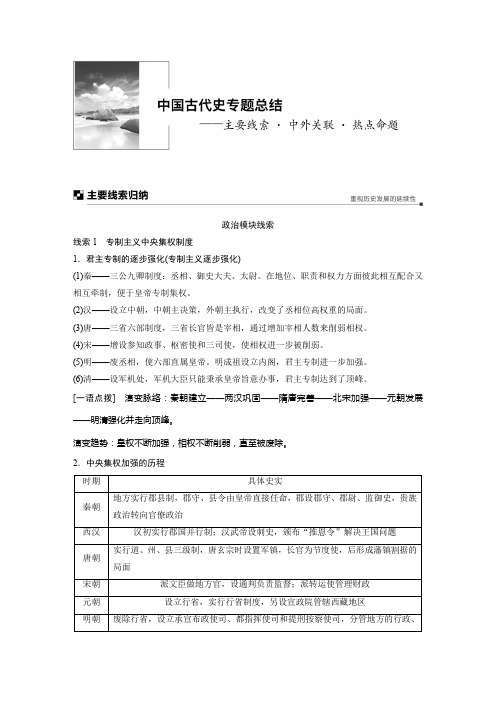 专题一 中国古代史专题总结