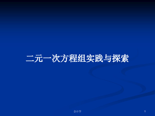 二元一次方程组实践与探索PPT教案学习