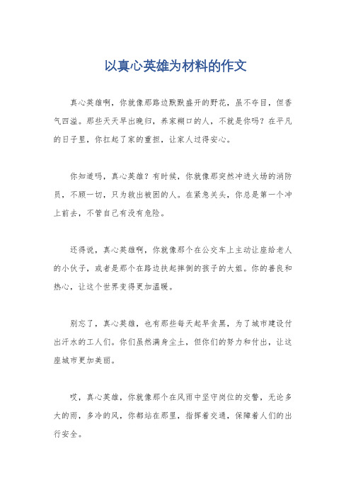 以真心英雄为材料的作文